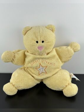 Kids Preferred Sweet Dreams Star Bear Yellow Orange Teddy 12" Plush Bow Lovey